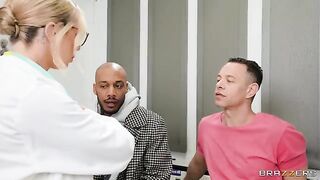 Two girls fucked by a hot doctor and his assistant in a threesome