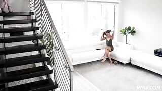 The stepmom thinks that the guy is interested in her, so she makes a move