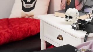Mischievous MILF caught in a risque roleplay by Goth boss
