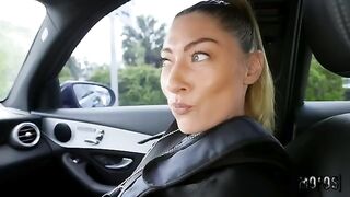 A hot and very hungry cop stops a girl in the car