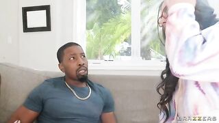 Two girlfriends fuck with a black-skinned boy