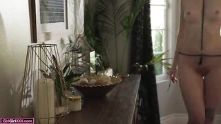 Two special purpose relationships girls are having fun with a dildo together