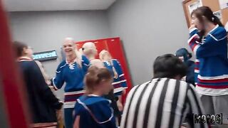 In sex, as in sports, defense is important. A blond girl demonstrates her skills