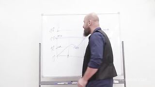 It's all over our ass again - a thrilling office scene with stockings and double penetration