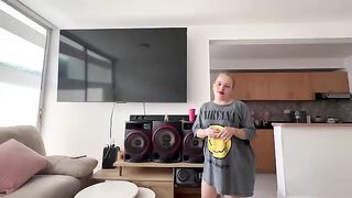 She tastes herself after a hot interracial group sex session