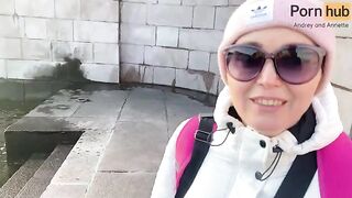 Instead of a walk, he pulled me to fuck at the hotel - POV - cum in pussy