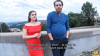 A well-shaped girl gets fucked in front of her dad for money