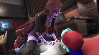 The boyfriend cheats on his GF with her MILF mom in FNF style