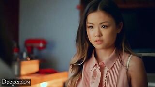 Two cute babes Lulu Chu and Gianna Dior in intense threesome