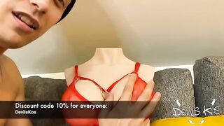 Casting with the sex doll "Aurora" from Tantaly Company, featuring an intense session