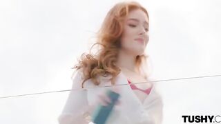 The desires of our princess are the law for us, outdoor redhead action