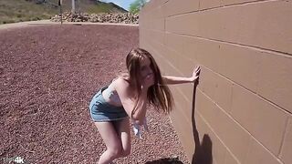 A sweet little girl is having joy with her young boyfriend