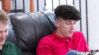 Sex on the couch with a passionate young lady, who loves group sex
