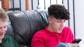 Sex on the couch with a passionate young lady, who loves group sex
