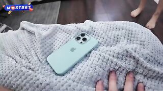 A couple has sex after the girl catches someone spying on her in the shower