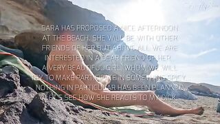 Two pretty girls got caught by a naked guy on the nude beach