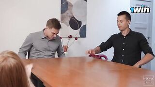 The hot girl was fucked at the office by a lot of guys