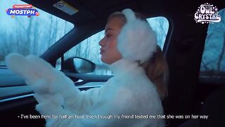 A beautiful and slutty schoolgirl gets fucked by stranger in car