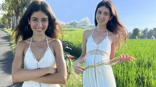A sweet girl was picking rice when a man came