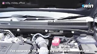 Babe fucked with a stranger who helped her fix the car