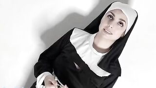 A hot nun with huge tits breaking her monastic vow