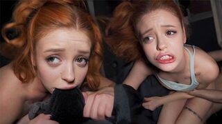 A red-haired girl gets roughly fucked hard