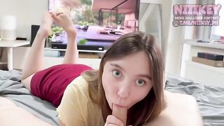 A beautiful girl tried to guess what a guy was thinking about