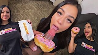 The dessert was a cock for the lovely 18 y.o. Latina to suck