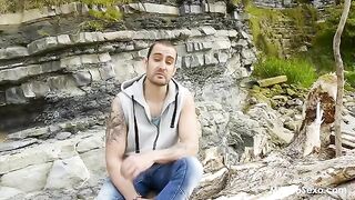 A man has sex with a girl in nature, fulfilling his wildest dreams