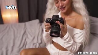 A woman is having fun with a real dick in her hand