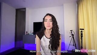 The cute Latina has passionate sex and swallows the sperm