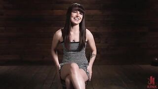 There's pleasure in binding, and this brunette gets tied up for fun