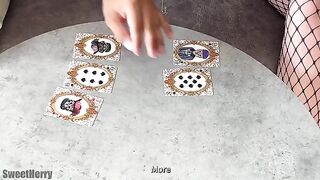 The couple lost at cards and had to fuck on the carpet