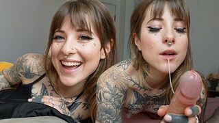 Tattooed girl has sex in unusual way