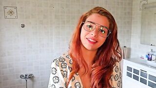 The man licks the wet pussy of the redheaded beauty