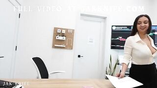 The girl received a pleasant surprise from her colleague