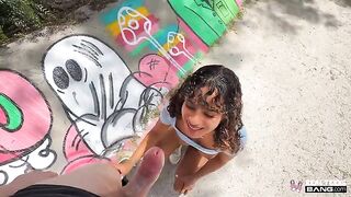 A white man with a big cock fucks a sexy mulatto
