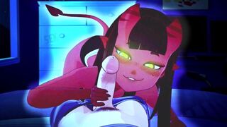 The girl is fucking with a horny witch in animation
