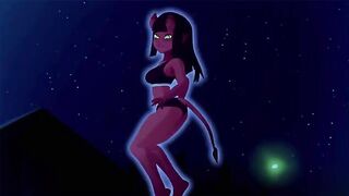The girl is fucking with a horny witch in animation