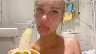 Monika Fox tried anal with a banana, showcasing her adventurous side