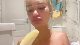Monika Fox tried anal with a banana, showcasing her adventurous side