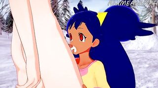 Iris, the Pokemon trainer, fucks passionately in a hardcore hentai scene