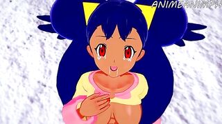 Iris, the Pokemon trainer, fucks passionately in a hardcore hentai scene
