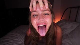 He destroyed my throat! Extreme sloppy deepthroat sex with a huge facial finish