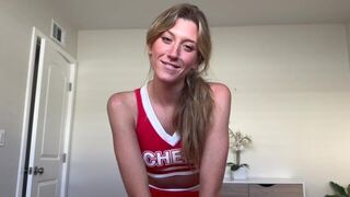 Special support for cheerleaders, featuring Addison Vodka’s captivating blonde charm and fit figure