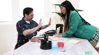 A girl with a tattoo gets special treatment from her lover