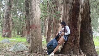 A pervert old man fucks beautiful girls in the jungle, including sexy schoolgirls
