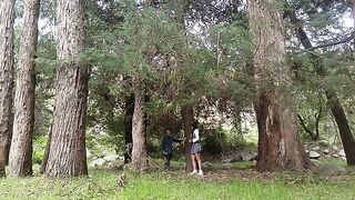 A pervert old man fucks beautiful girls in the jungle, including sexy schoolgirls
