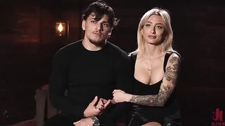 The man tied up a blonde and brought her to orgasm