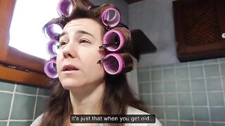 The girl was fucked by a plumber in the shower